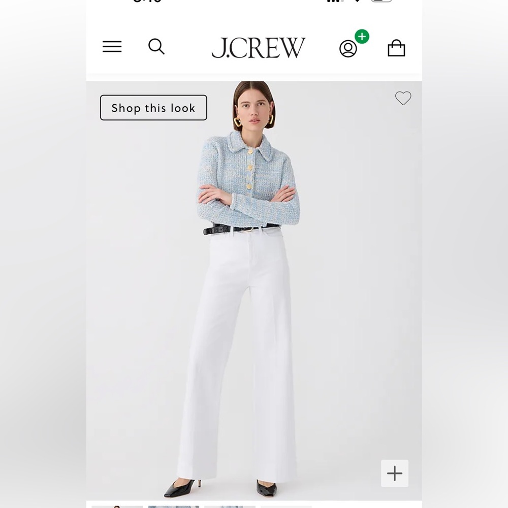 Jcrew Wide Leg Trouser Jean White - Size 28